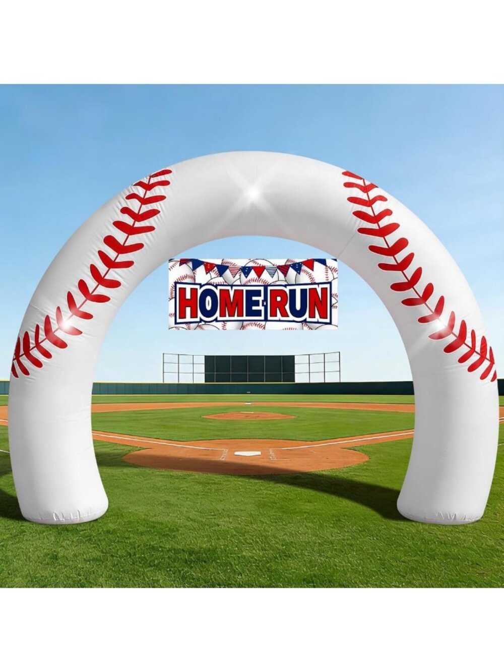 Giant 8FT Inflatable Baseball Arch with LED Lights - Perfect Party Decoration